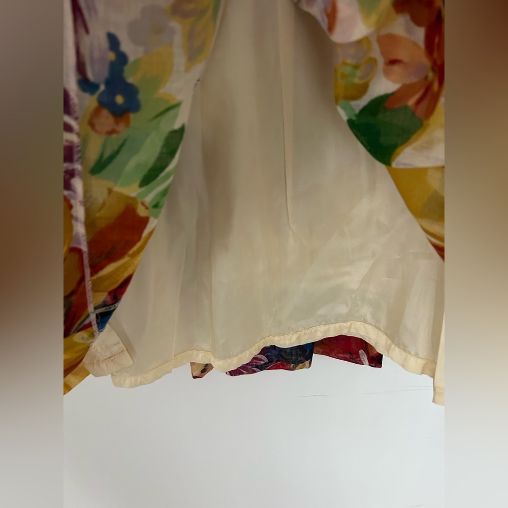Vintage GEIGER Austrian Fine New Wool Colorful floral Pleated Skirt - Picture 9 of 11
